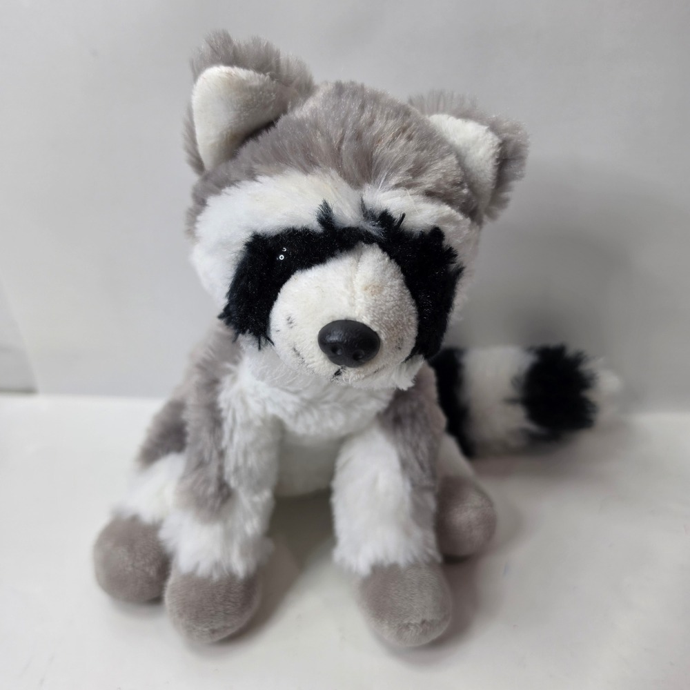 Nature Planet Eco Pals Raccoon Plush Stuffed Animal Gray Recycled 8 inch Toy